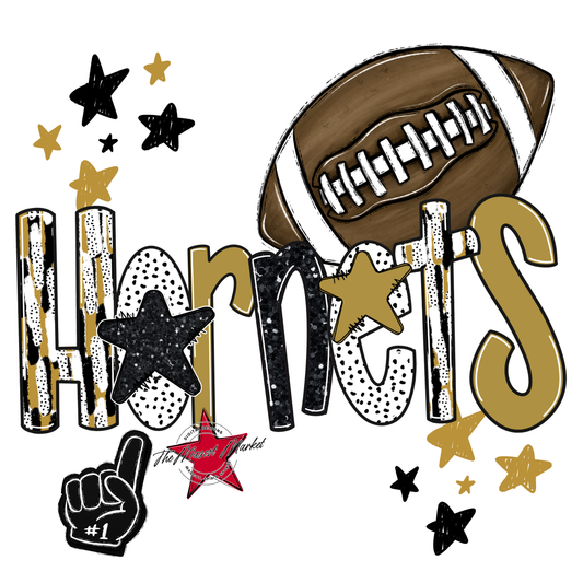 Hornets Football Scrape-Gold