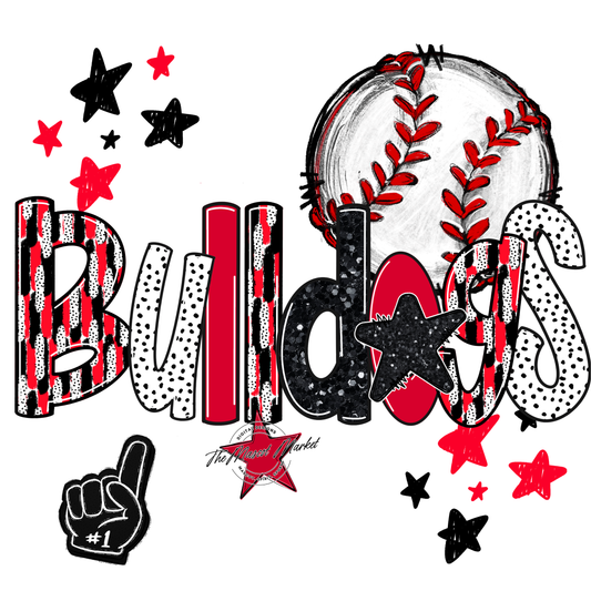 Bulldogs Baseball Scrape-Red