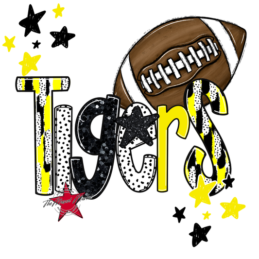 Tigers Football Scrape-Bright Yellow