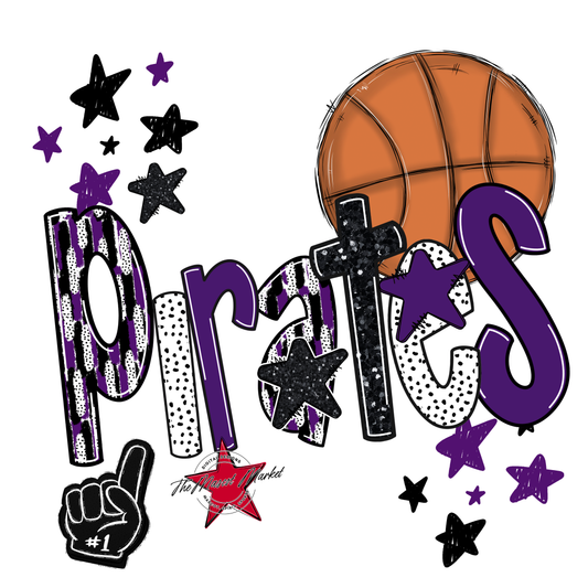 Pirates Basketball Scrape-Purple