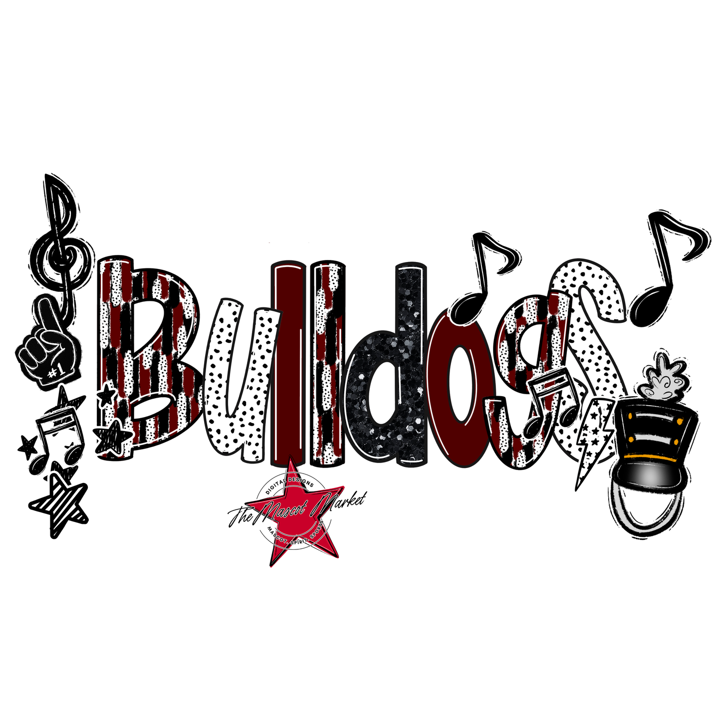 Bulldogs Band Scrape-Maroon