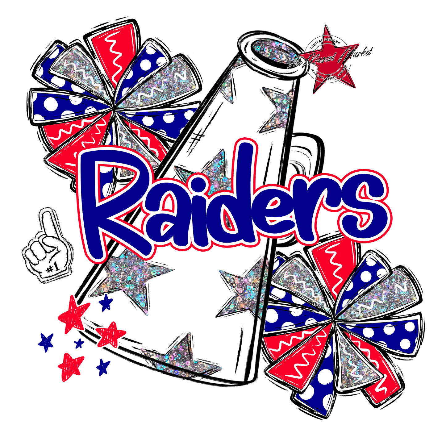 Raiders Alpha Megaphone Cheer-Blue-Red