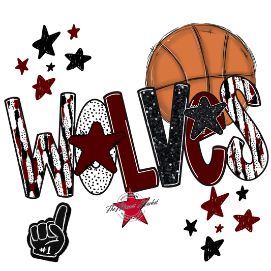 Wolves Basketball Scrape-Maroon