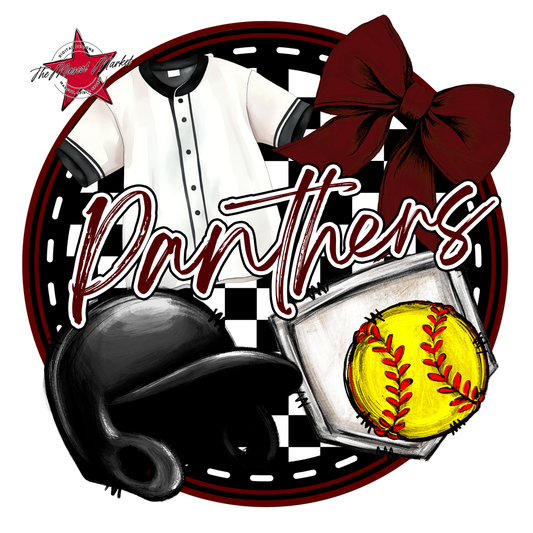 Panthers Circle Softball Design-Maroon