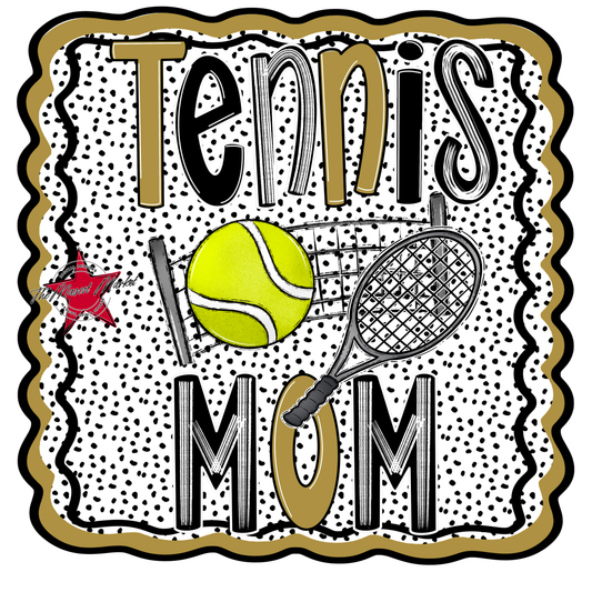 Tennis Mom Dot Design-Gold