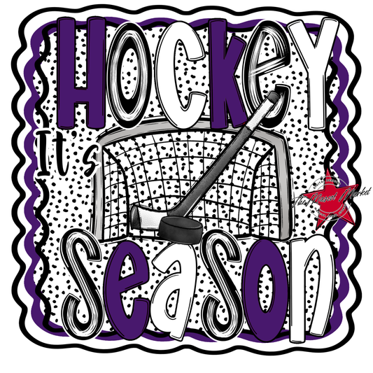 It's Hockey Season Dot Design-Purple