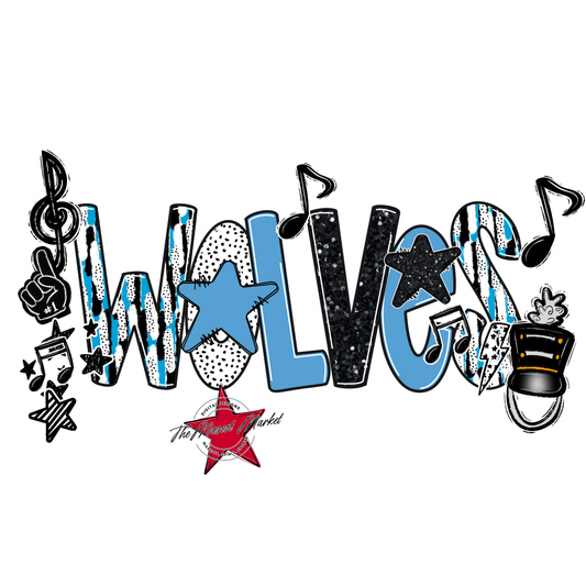 Wolves Band Scrape-Carolina Blue