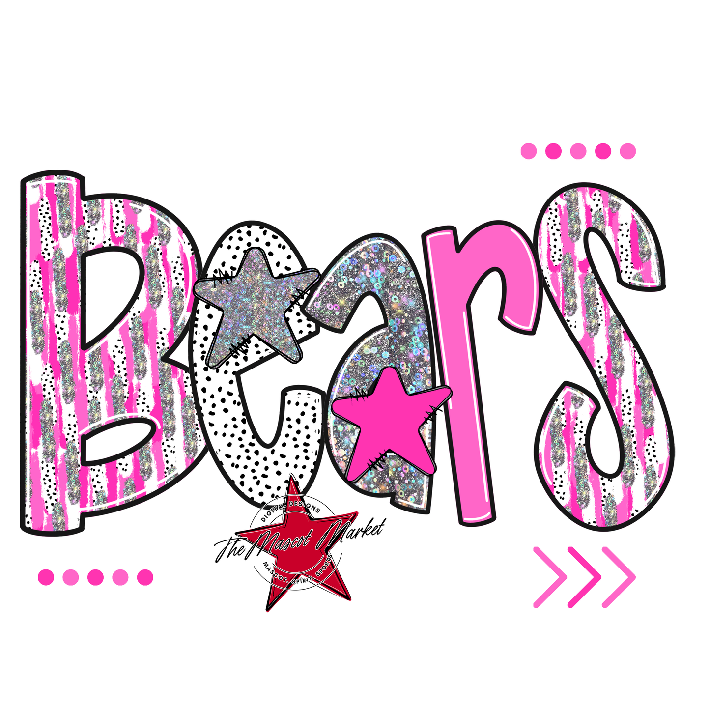 Bears Brushstroke Alpha Design-Pink