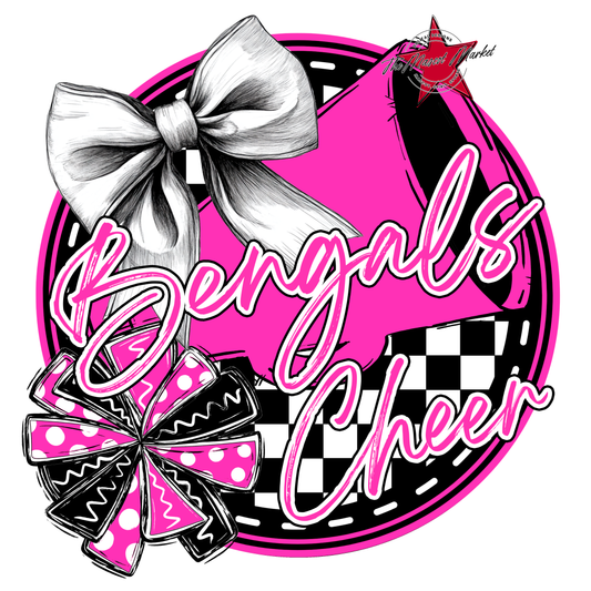 Bengals Circle Cheer Design-Pink