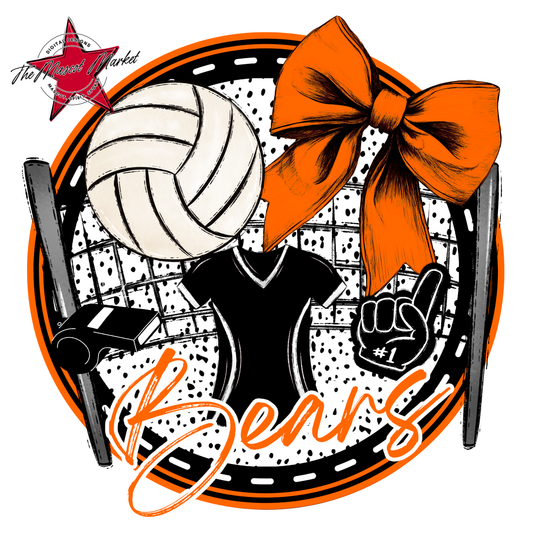 Bears Circle Volleyball Design-Orange
