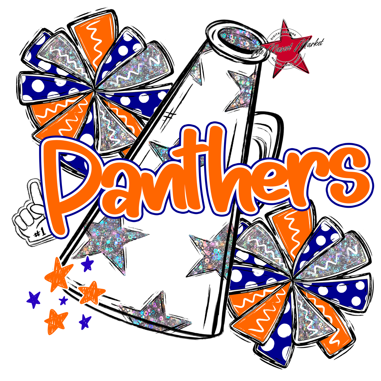 Panthers Alpha Megaphone Design-Blue-Orange