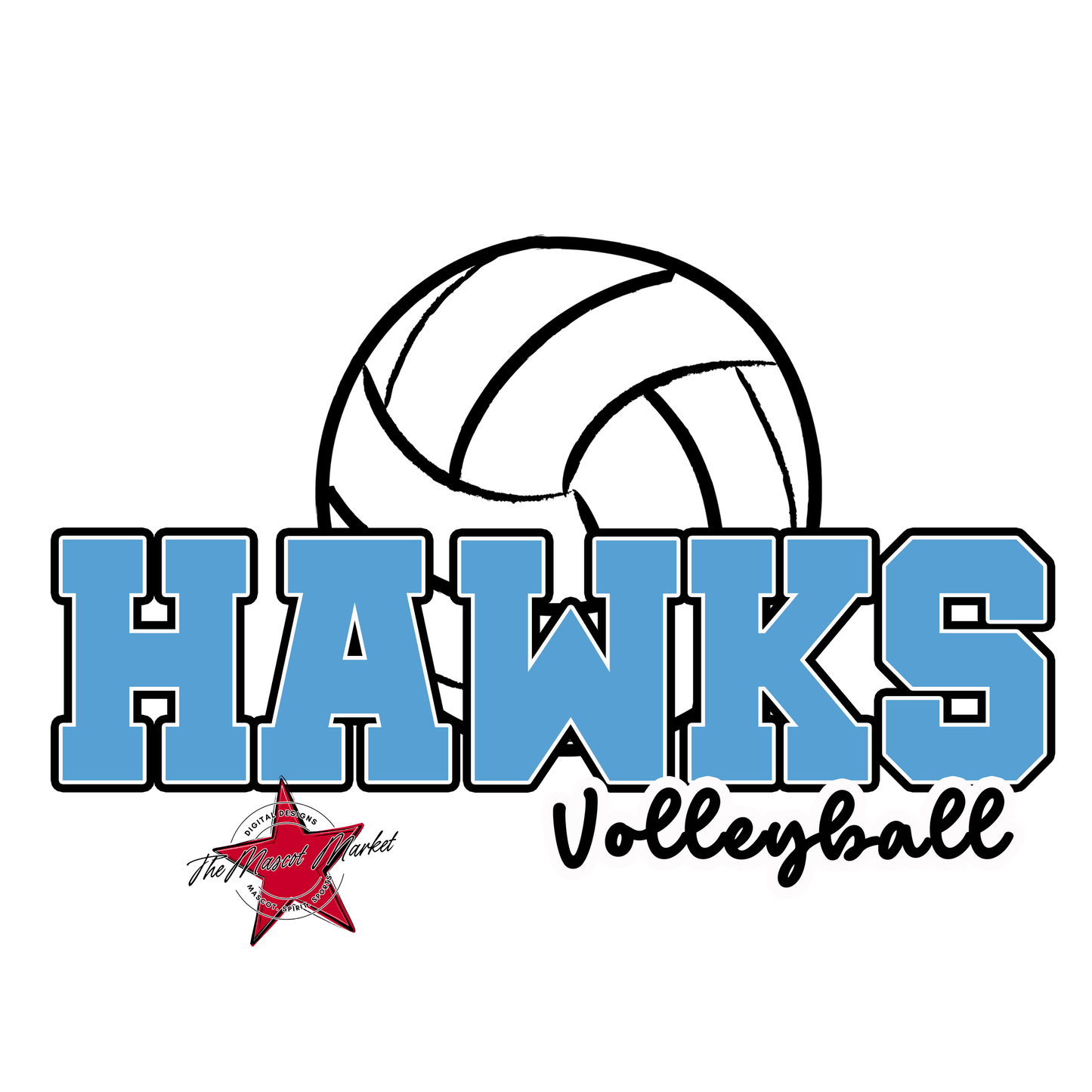 Hawks Varsity Volleyball-Carolina Blue