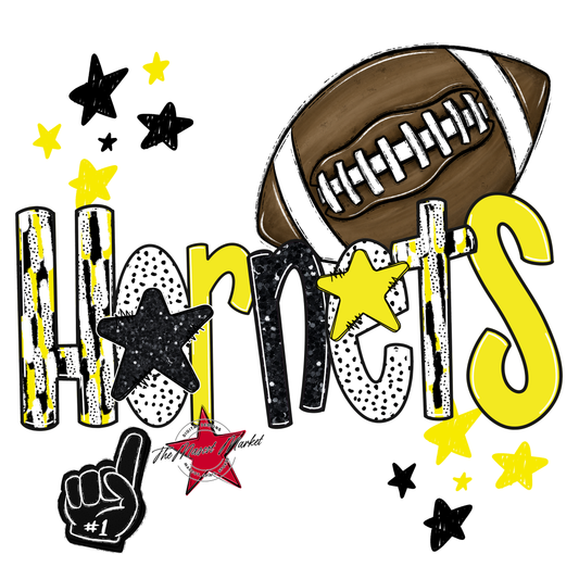 Hornets Football Scrape-Bright Yellow