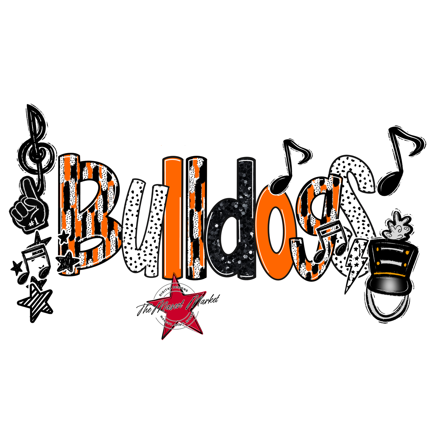 Bulldogs Band Scrape-Orange