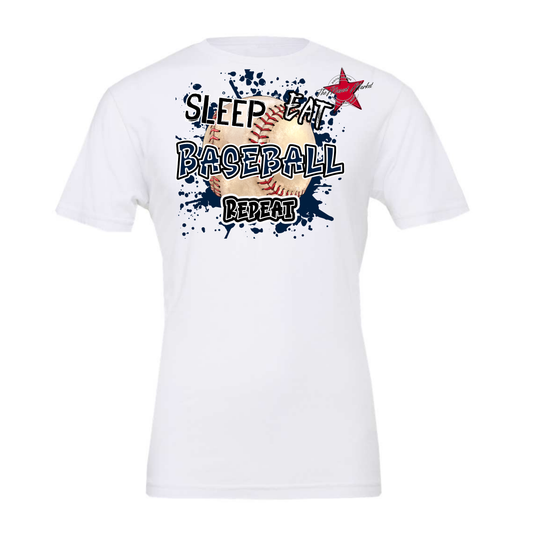 Eat Sleep Baseball Repeat Design-Navy