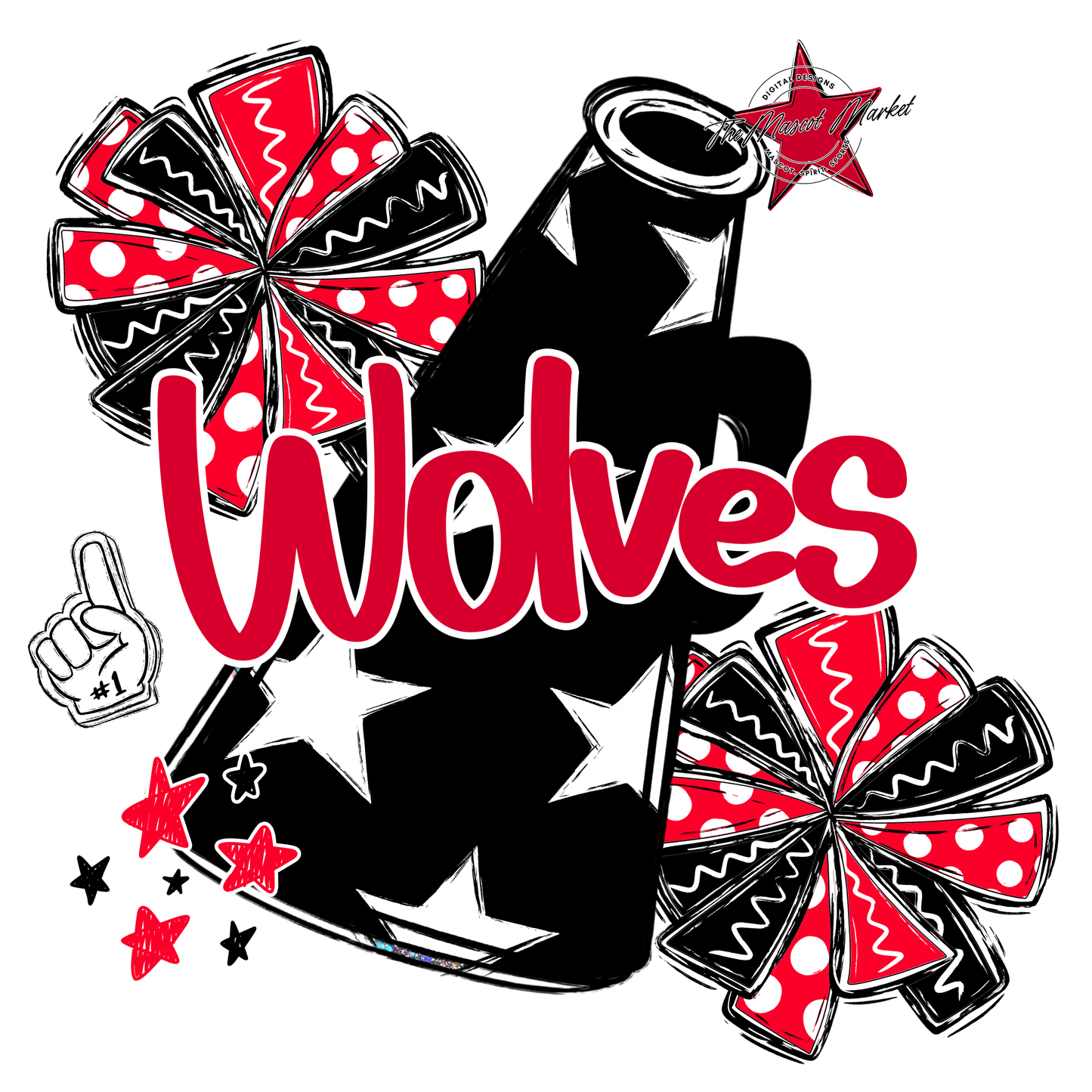 Wolves Alpha Megaphone Design-Red