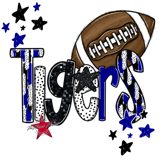 Tigers Football Scrape-Blue