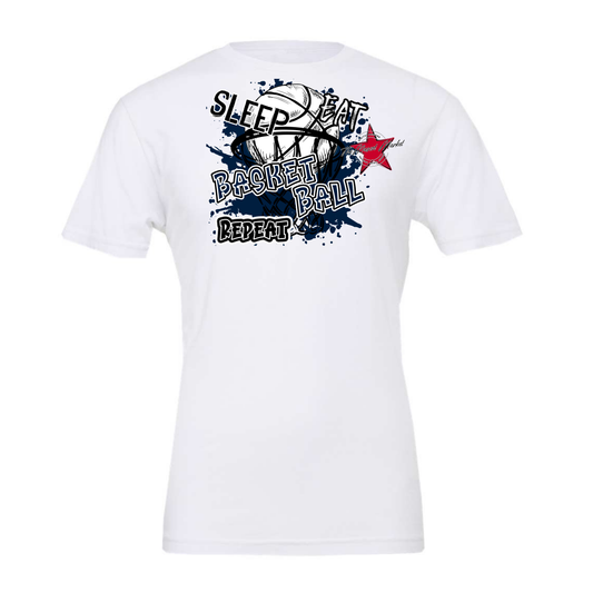 Eat Sleep Basketball Repeat Design-Navy