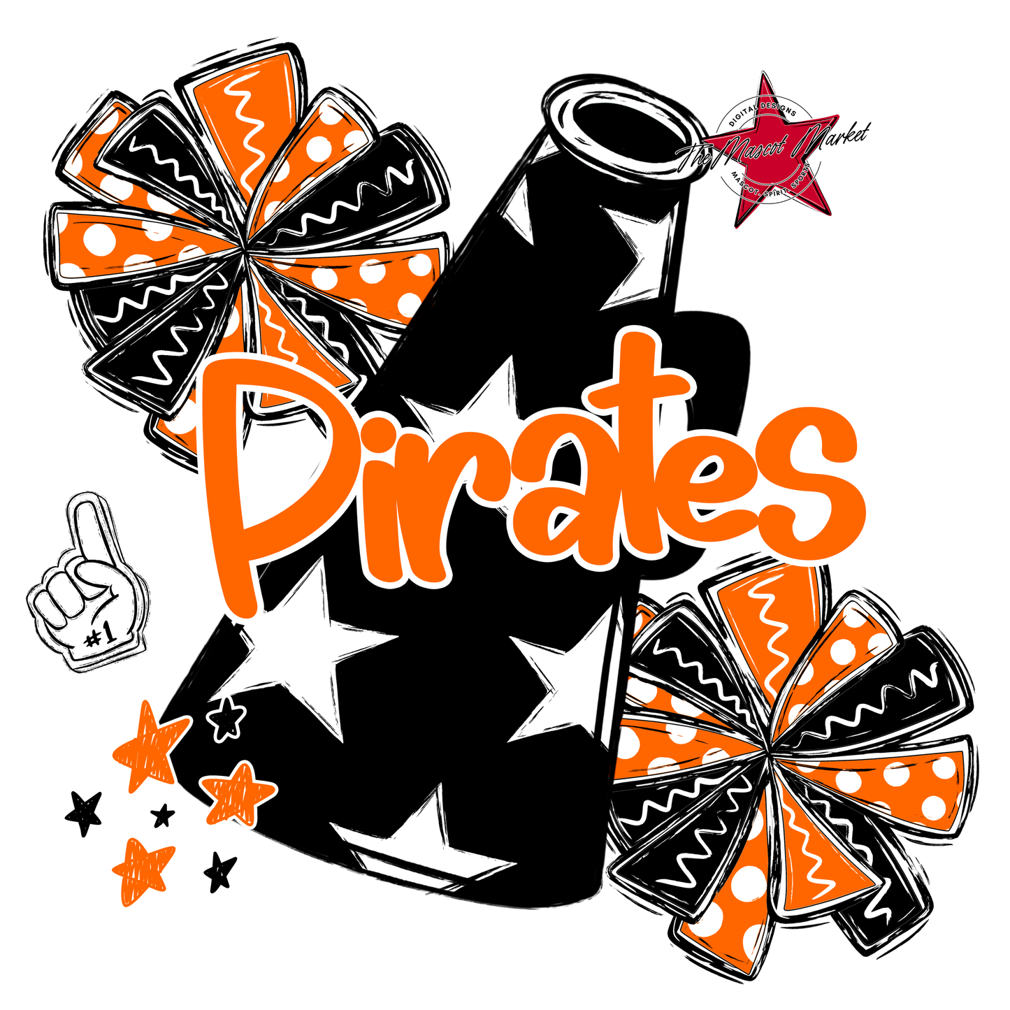 Pirates Alpha Megaphone Design-Orange