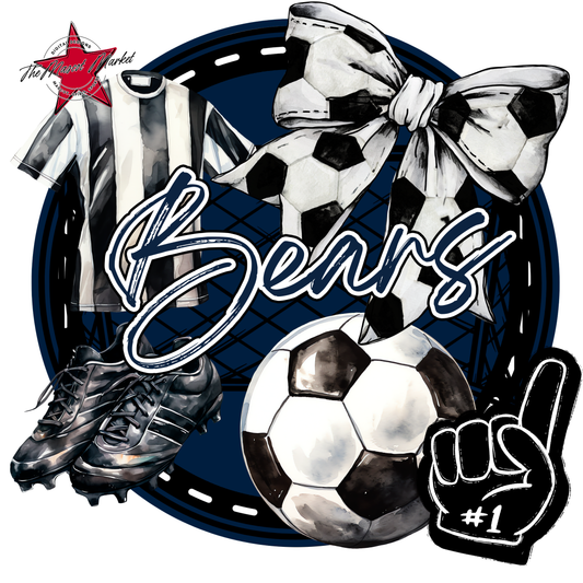Bears Circle Soccer Design-Navy