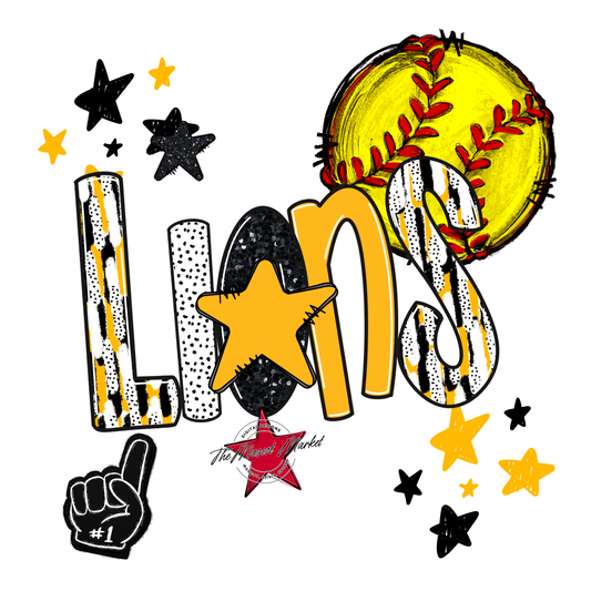 Lions Softball Scrape-Yellow