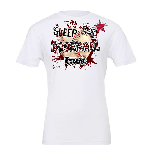 Eat Sleep Baseball Repeat Design-Maroon