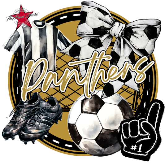 Panthers Circle Soccer Design-Gold