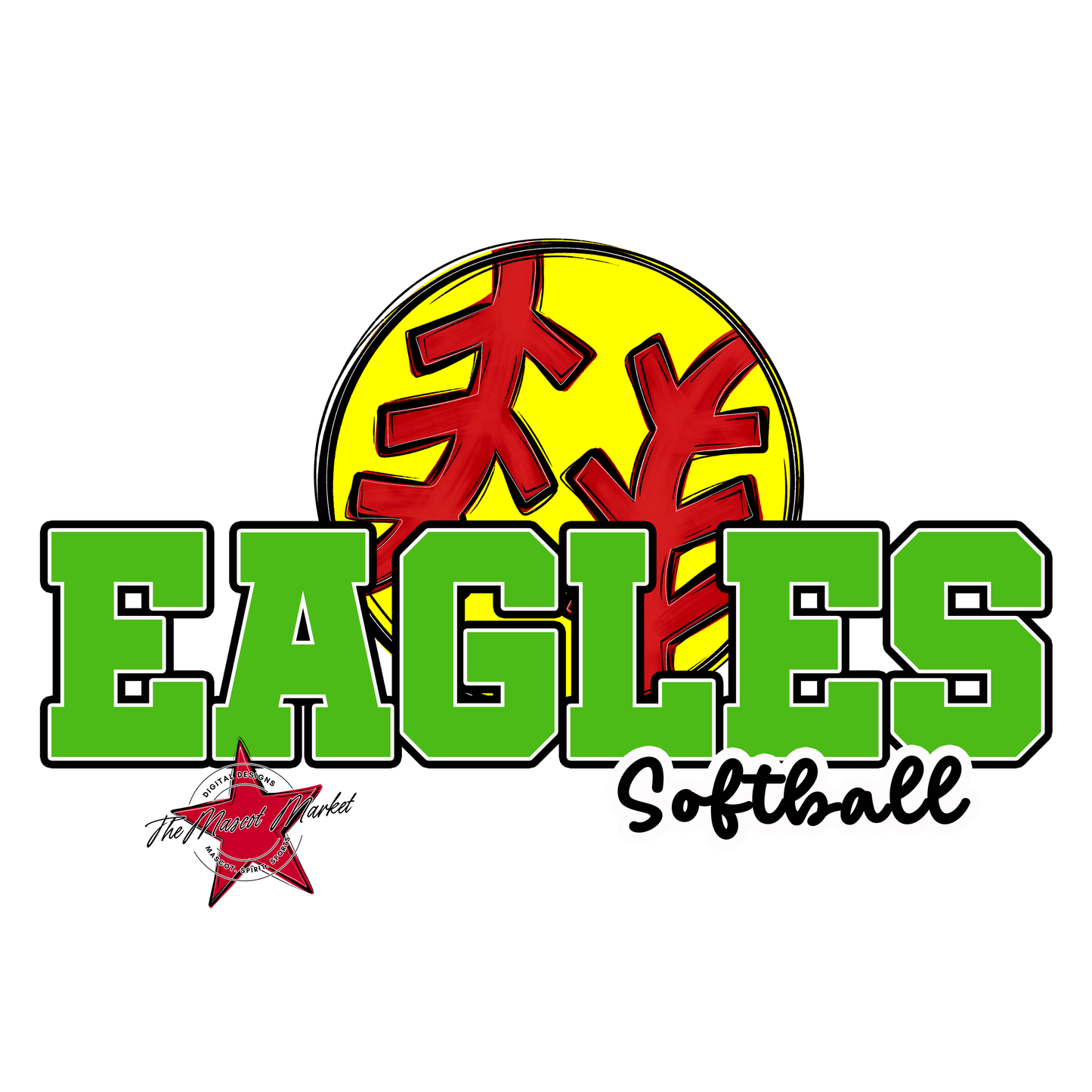Eagles Varsity Softball Design-Bright Green