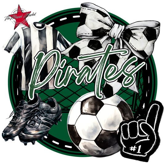 Pirates Circle Soccer Design-Green