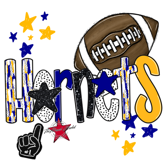 Hornets Football Scrape-Blue-Yellow