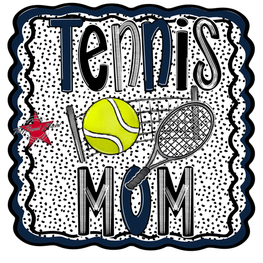 Tennis Mom Dot Design-Navy