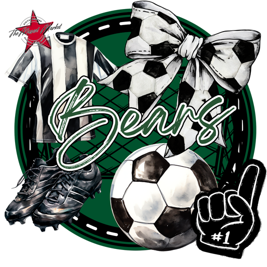 Bears Circle Soccer Design-Green