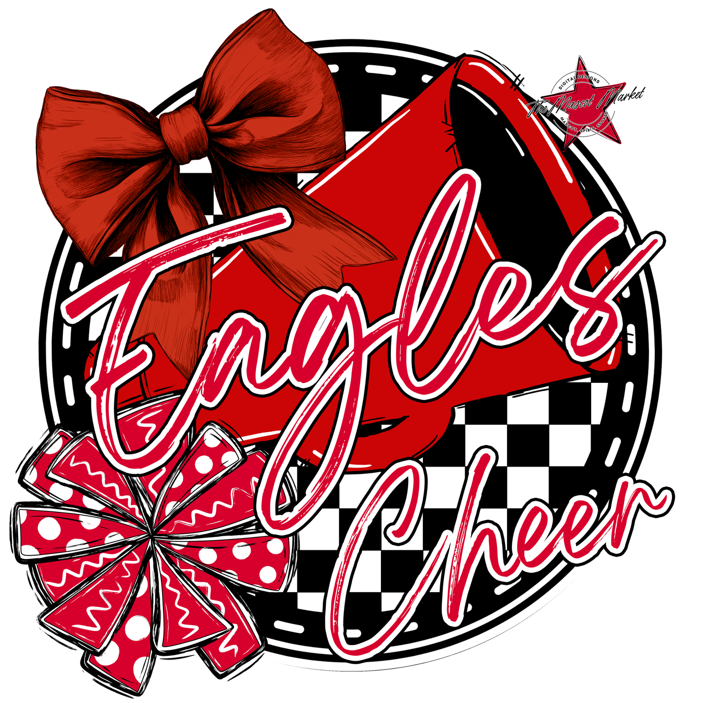 Eagles Circle Cheer Design-Red