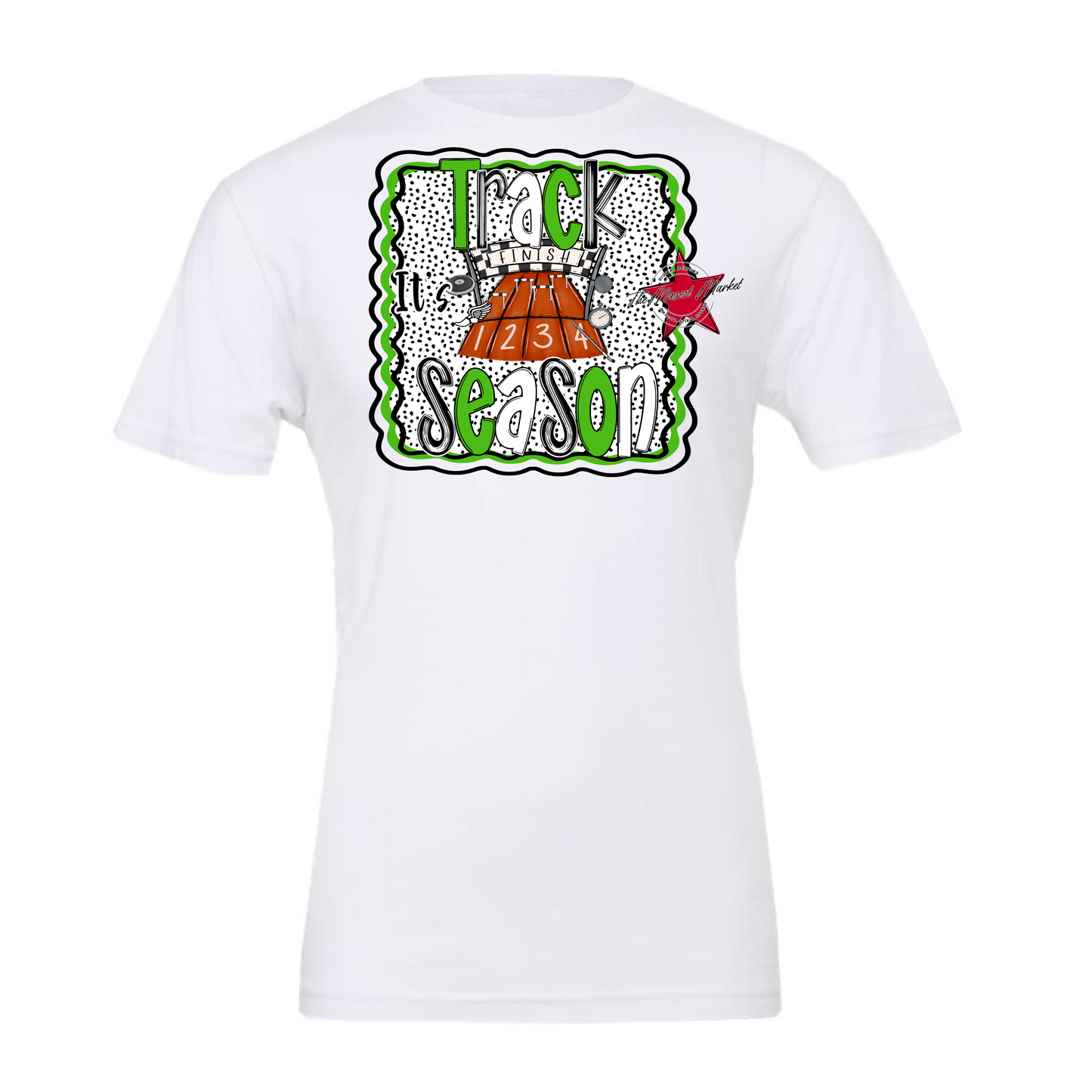 It's Track Season Dot Design-Bright Green