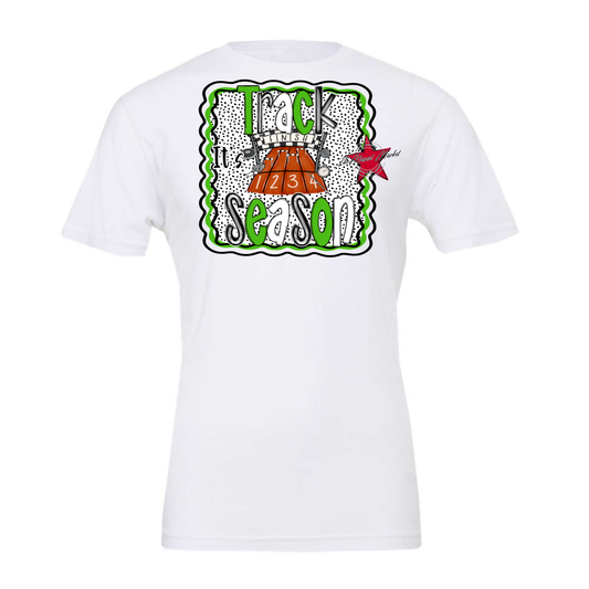 It's Track Season Dot Design-Bright Green