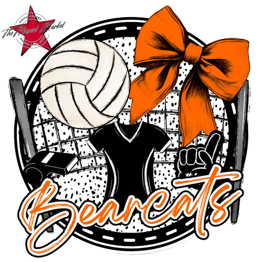 Bearcats Circle Volleyball Design-Orange