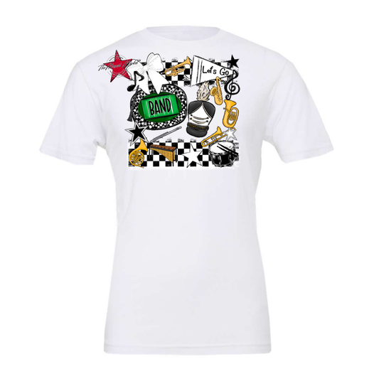 Band Checkers Spirit Design-White