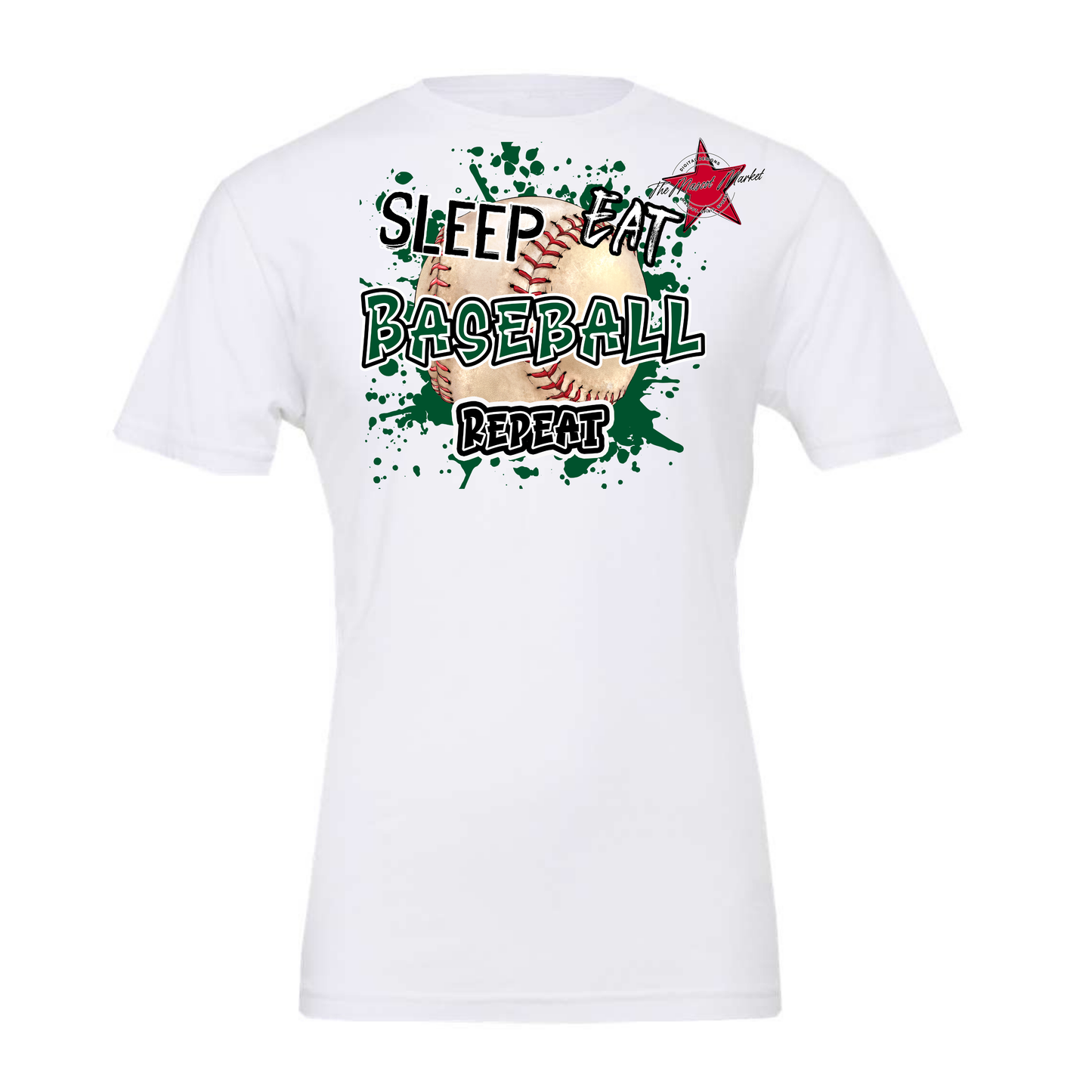 Eat Sleep Baseball Repeat Design-Green