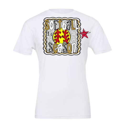 It's Softball Season Dot Design-Gold