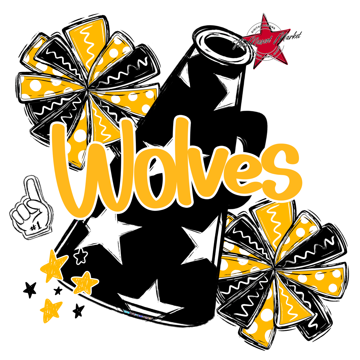 Wolves Alpha Megaphone Design-Yellow