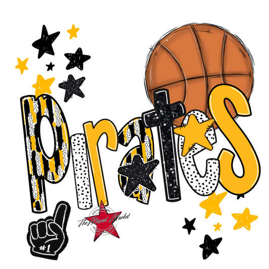 Pirates Basketball Scrape-Yellow