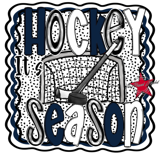 It's Hockey Season Dot Design-Navy