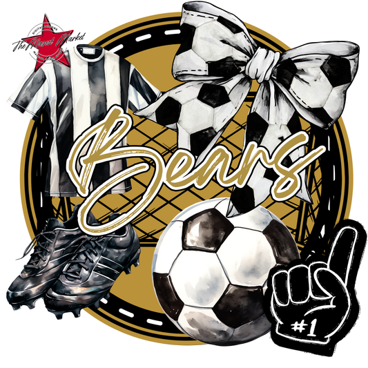 Bears Circle Soccer Design-Gold