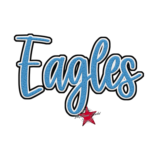 Eagles Faux Chenille Patch-Carolina Blue