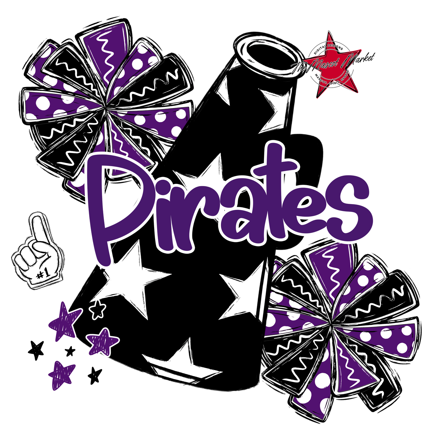 Pirates Alpha Megaphone Design-Purple