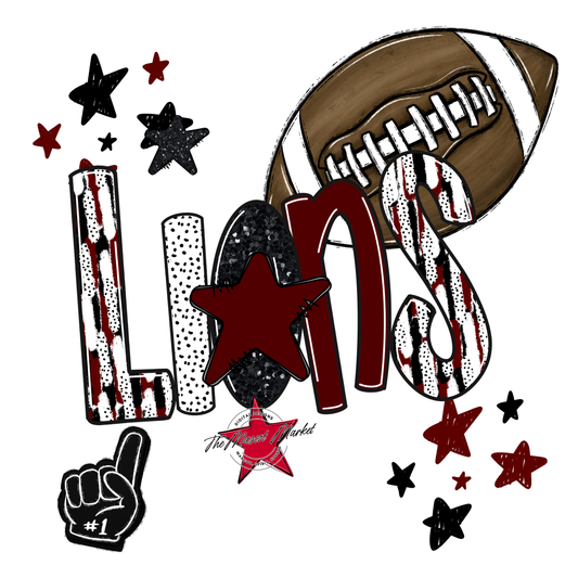 Lions Football Scrape-Maroon