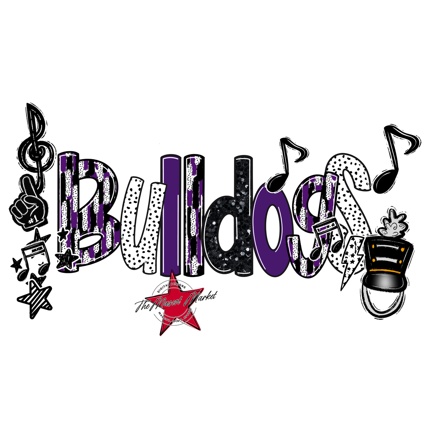 Bulldogs Band Scrape-Purple