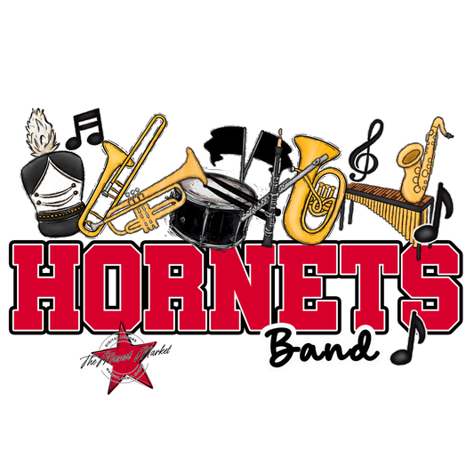 Hornets Circle Band Design-Red