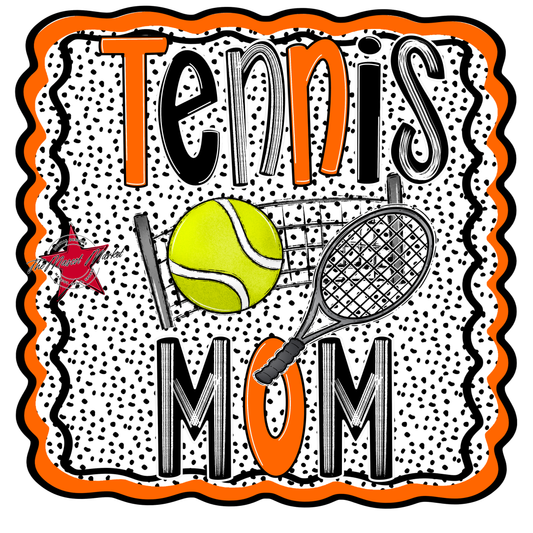 Tennis Mom Dot Design-Orange