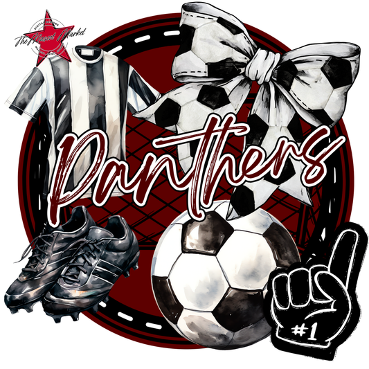 Panthers Circle Soccer Design-Maroon